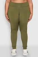 Womens Plus Size High Waisted Cell Phone Pocket Leggings, Green, Size 2X