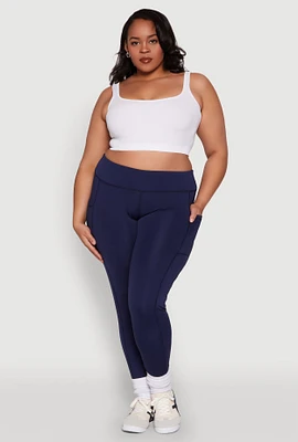 Womens Plus High Waisted Cell Phone Pocket Leggings, 3X