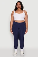 Womens Plus High Waisted Cell Phone Pocket Leggings, 3X