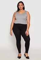 Womens Plus Size High Waisted Leggings, Black, Size 3X