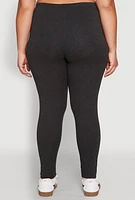 Womens Plus High Waisted Leggings, Grey,