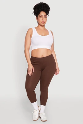 Womens Plus Size High Waisted Leggings, Brown, Size 3X