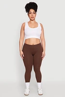 Womens Plus Size High Waisted Leggings, Brown, Size 3X