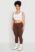 Womens Plus Size High Waisted Leggings, Brown, Size 3X