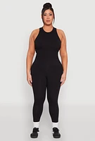 Womens Plus Size Side Pocket High Waisted Leggings, Black, Size 1X