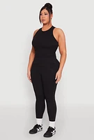 Womens Plus Size Side Pocket High Waisted Leggings, Black, Size 1X