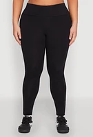Womens Plus Size Side Pocket High Waisted Leggings, Black, Size 1X