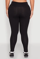 Womens Plus Size Side Pocket High Waisted Leggings, Black, Size 1X