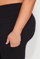 Womens Plus Size Side Pocket High Waisted Leggings, Black, Size 1X