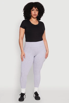 Womens Plus Side Pocket High Waisted Leggings,