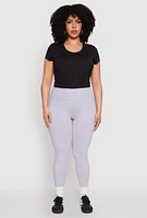 Womens Plus Side Pocket High Waisted Leggings,