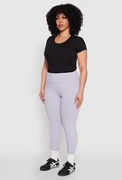 Womens Plus Side Pocket High Waisted Leggings,