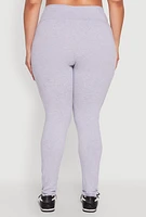 Womens Plus Side Pocket High Waisted Leggings,
