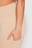 Womens Plus Side Pocket High Waisted Leggings,