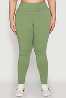 Womens Plus Side Pocket High Waisted Leggings,