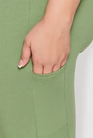 Womens Plus Side Pocket High Waisted Leggings,