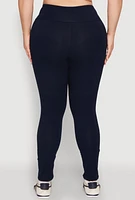 Womens Plus Side Pocket High Waisted Leggings,