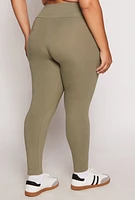 Womens Plus Basic Waistband High Waist Leggings, 1X