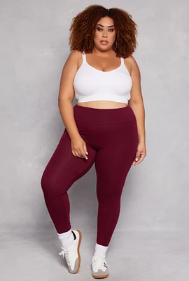 Womens Plus Basic Waistband High Waist Leggings, 2X