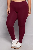 Womens Plus Basic Waistband High Waist Leggings, 2X
