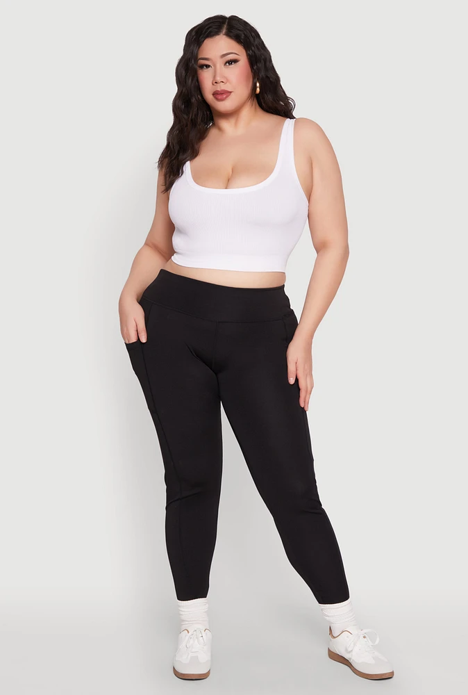 Womens Plus Side Pocket Leggings,