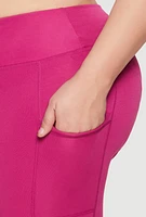 Womens Plus Size Side Pocket Leggings, Pink, Size 1X