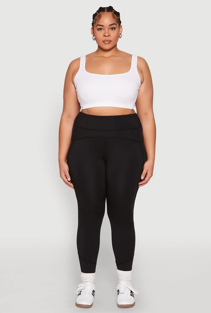 Womens Plus Cell Phone Pocket Leggings,