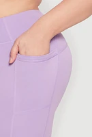 Womens Plus Size Cell Phone Pocket Leggings, Purple, Size 1X