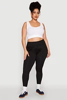 Womens Plus Size Side Zip Pocket Leggings, Black, Size 1X