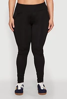 Womens Plus Size Side Zip Pocket Leggings, Black, Size 1X