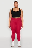 Womens Plus Side Zip Pocket Leggings, 2X