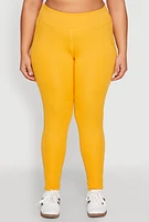 Womens Plus Size Side Zip Pocket Leggings, Yellow, Size 1X