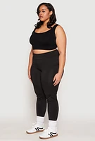 Womens Plus Side Pocket High Waist Active Leggings,