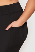 Womens Plus Side Pocket High Waist Active Leggings,
