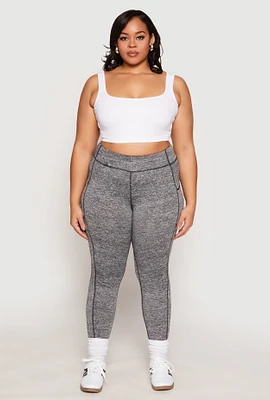 Womens Plus Side Pocket High Waist Active Leggings,