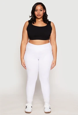 Womens Plus Side Pocket High Waist Active Leggings,