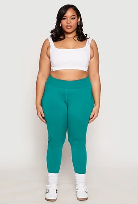 Womens Plus Side Pocket High Waist Active Leggings,