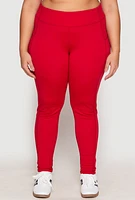 Womens Plus Size Side Pocket High Waist Active Leggings, Red, Size 2X