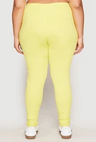 Womens Plus Size Side Pocket High Waist Active Leggings, Yellow, Size 2X