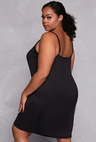 Womens Plus Girl Gang Graphic Cami Nightgown with Robe, Black,