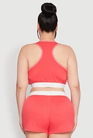 Womens Plus Always Be Happy Racerback Pajama Top and Shorts,