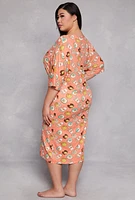Womens Plus Size Graphic Print Sleepshirt, Orange