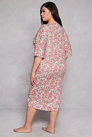 Womens Plus Size Graphic Print Sleepshirt, Multi
