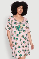 Womens Plus Size Dont Care Bear Graphic Sleepshirt, Multi, Size 1X