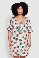 Womens Plus Size Dont Care Bear Graphic Sleepshirt, Multi, Size 1X