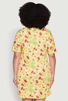Womens Plus Size High Maintenance Graphic Sleepshirt, Yellow, Size 1X