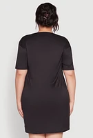 Womens Plus Size Play All Day Sleep All Night Nightgown, Black, Size 3X