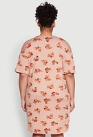 Womens Plus Size Mama Bear Graphic Sleepshirt, Brown, Size 3X