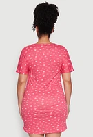 Womens Plus Size Aint No Hood Like Motherhood Sleepshirt, Pink, Size 1X