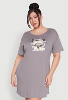Womens Plus Cash Bear Graphic Sleepshirt,